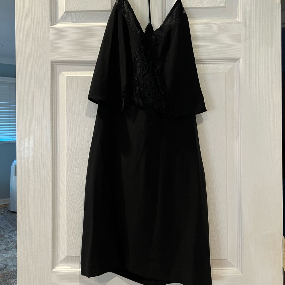 Madewell Slip Dress With Lace Details Black
